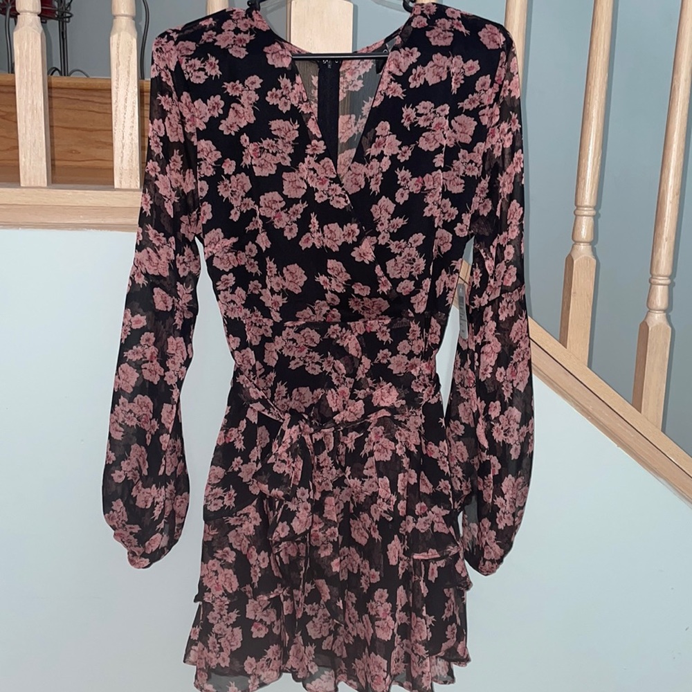 Windsor Short Long-sleeve Floral Dress